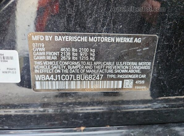 WBA4J1C07LBU68247 2020 BMW 4 SERIES Black Вид підкапотного простору