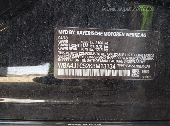 WBA4J1C52KBM13134 2019 BMW 4 SERIES Black Engine compartment view