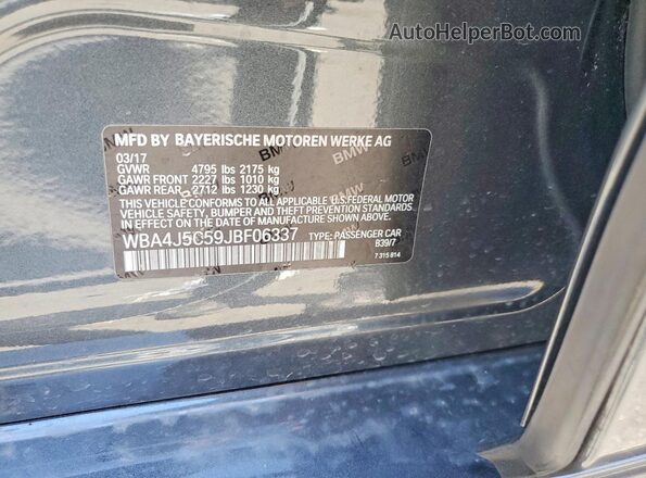WBA4J5C59JBF06337 2018 BMW 4 SERIES Charcoal Вид підкапотного простору