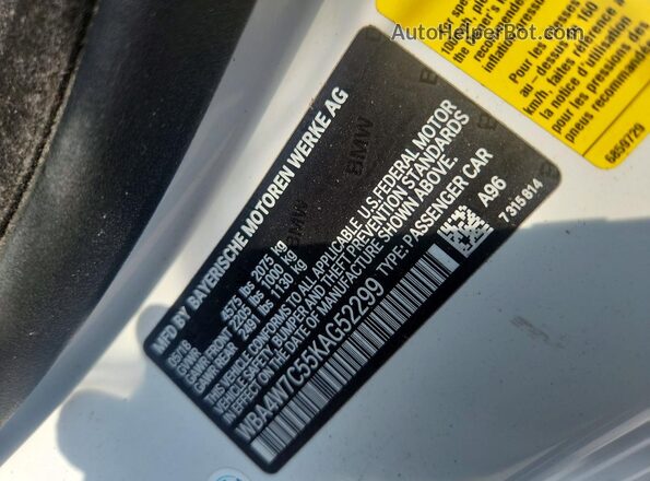 WBA4W7C55KAG52299 2019 BMW 4 SERIES White Widok komory silnika