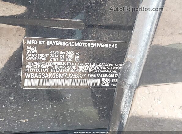WBA53AK06M7J25997 2021 BMW 2 SERIES Black Engine compartment view
