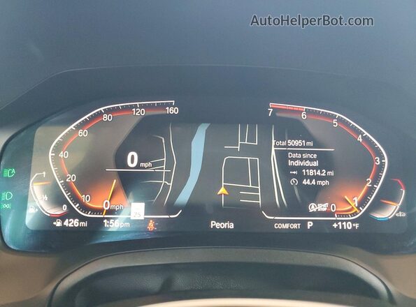 WBA53AP0XNCK81686 2022 BMW 4 SERIES Blue Instrument cluster view