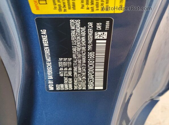 WBA53AP0XNCK81686 2022 BMW 4 SERIES Blue Engine compartment view
