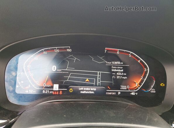 WBA53BH0XMCF69844 2021 BMW 5 SERIES White Instrument cluster view