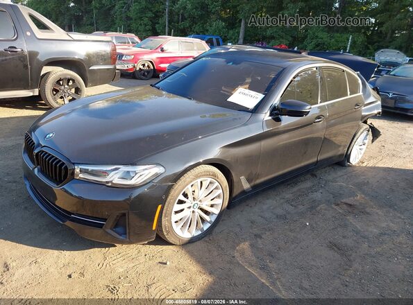 WBA53BJ08MCF52017 2021 BMW 5 SERIES Black Առջևի ձախ երեք քառորդ տեսարան