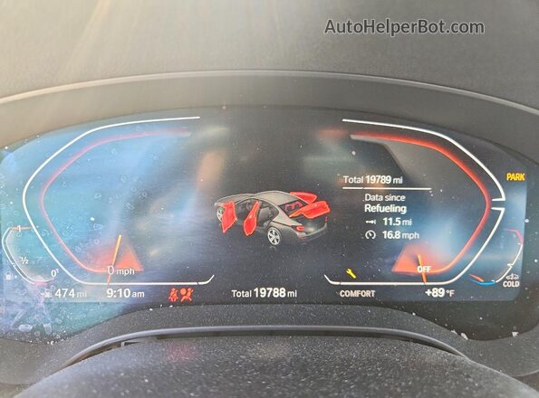 WBA53BJ0XNWX49493 2022 BMW 5 SERIES Серый Вид щитка приборов