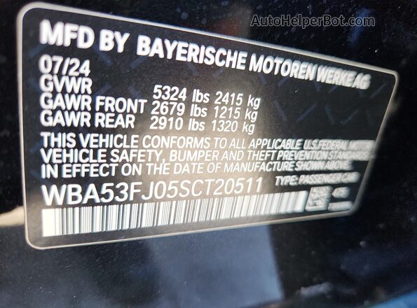 WBA53FJ05SCT20511 2025 BMW 5 SERIES Black Вид підкапотного простору