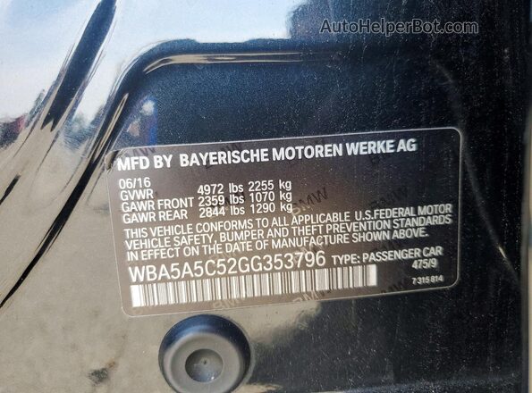 WBA5A5C52GG353796 2016 BMW 5 SERIES Black 