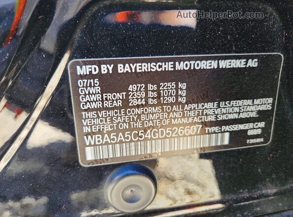 WBA5A5C54GD526607 2016 BMW 5 SERIES Black Вид підкапотного простору