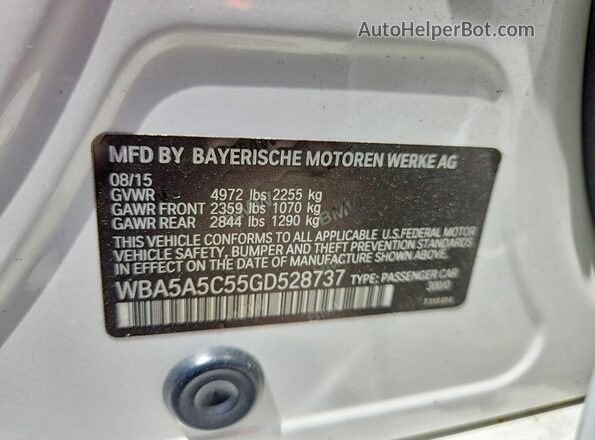 WBA5A5C55GD528737 2016 BMW 5 SERIES White Շարժիչի բաժամունքի տեսք