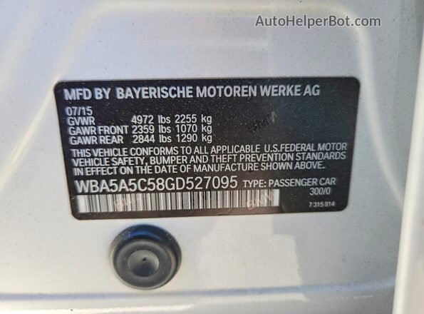 WBA5A5C58GD527095 2016 BMW 5 SERIES White ძრავის განყოფილების ხედი
