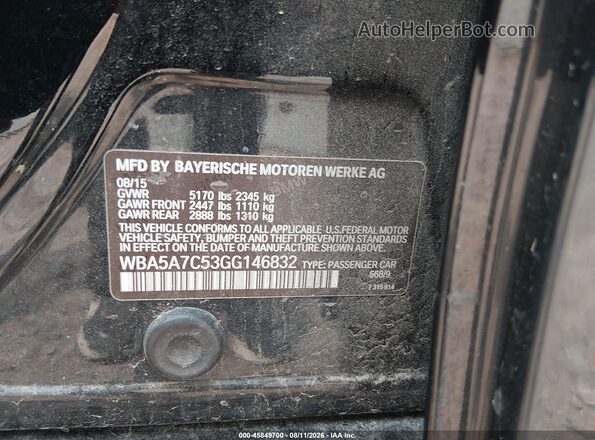 WBA5A7C53GG146832 2016 BMW 5 SERIES Black Вид підкапотного простору