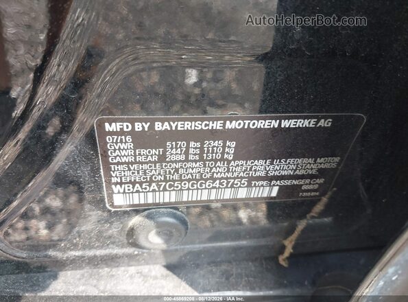 WBA5A7C59GG643755 2016 BMW 5 SERIES Black Вид підкапотного простору
