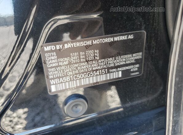WBA5B1C50GG554151 2016 BMW 5 SERIES Black Շարժիչի բաժամունքի տեսք