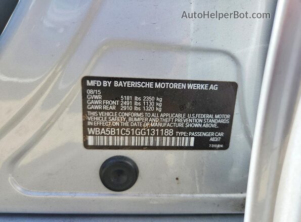 WBA5B1C51GG131188 2016 BMW 5 SERIES Silver Widok komory silnika