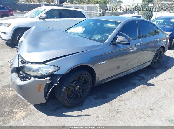 WBA5B1C52GG131927 2016 BMW 5 SERIES Gray წინა მარცხენა ხედი სამი მეოთხედიდან