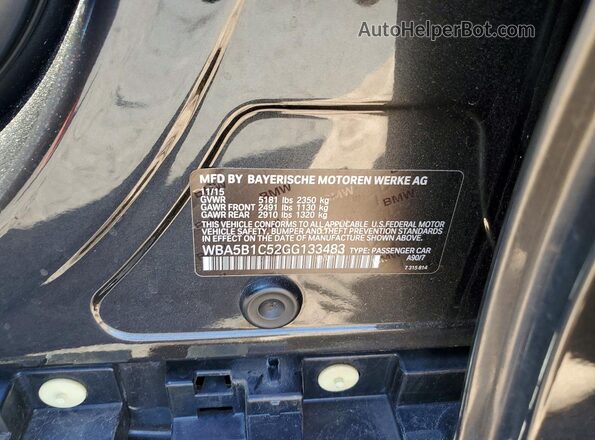 WBA5B1C52GG133483 2016 BMW 5 SERIES Charcoal Vista de la etiqueta del VIN