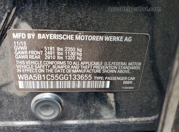 WBA5B1C55GG133655 2016 BMW 5 SERIES Black Вид підкапотного простору