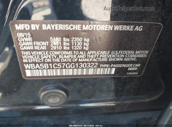 WBA5B1C57GG130322 2016 BMW 5 SERIES Black Widok komory silnika