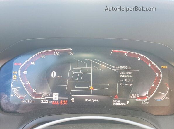 WBA5R1C02LFH37683 2020 BMW 3 SERIES Black ხელსაწყოთა პანელის ხედი