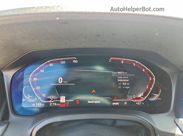 WBA5R1C06LFH43986 2020 BMW 3 SERIES White Instrument cluster view