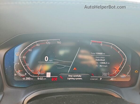 WBA5R1C50KFH15255 2019 BMW 3 SERIES Белый Вид щитка приборов