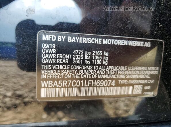 WBA5R7C01LFH69074 2020 BMW 3 SERIES Black Շարժիչի բաժամունքի տեսք