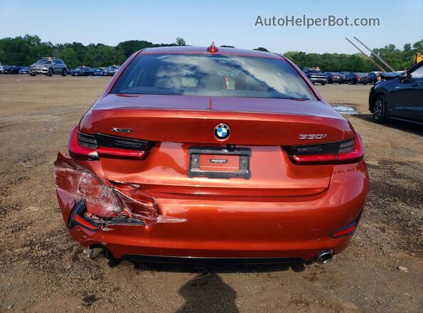 WBA5R7C51KAJ82619 2019 BMW 3 SERIES Orange Rear view