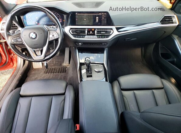 WBA5R7C51KAJ82619 2019 BMW 3 SERIES Orange Dashboard view