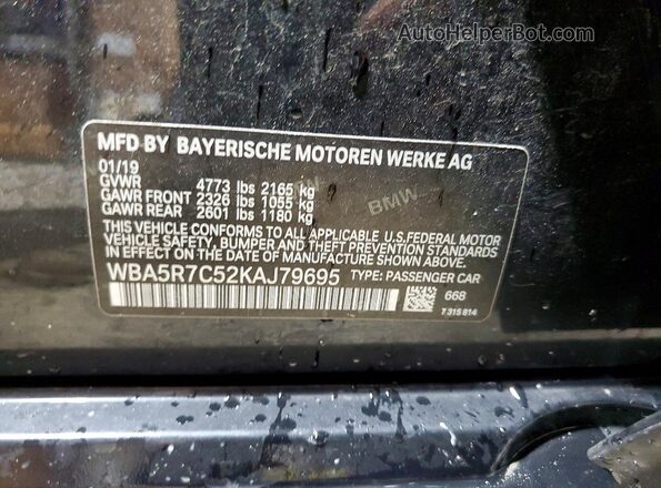 WBA5R7C52KAJ79695 2019 BMW 3 SERIES Black Vista del compartimento del motor