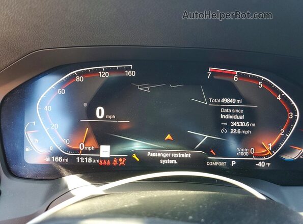 WBA5R7C55KAJ84681 2019 BMW 3 SERIES Black ხელსაწყოთა პანელის ხედი