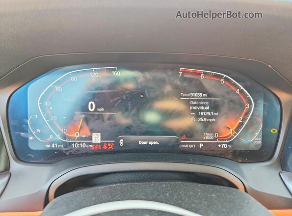 WBA5R7C58KAJ80625 2019 BMW 3 SERIES Black Widok zestawu wskaźników