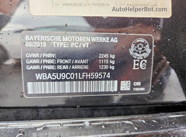 WBA5U9C01LFH59574 2020 BMW M3 Black 