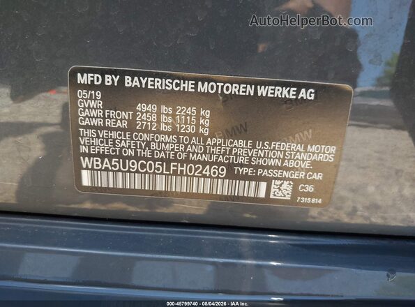 WBA5U9C05LFH02469 2020 BMW M3 Gray Engine compartment view