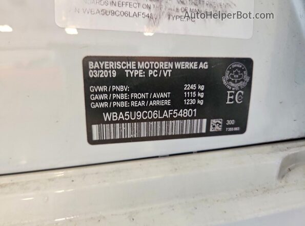 WBA5U9C06LAF54801 2020 BMW M3 White Вид підкапотного простору
