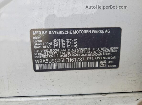 WBA5U9C06LFH61787 2020 BMW M3 White ძრავის განყოფილების ხედი