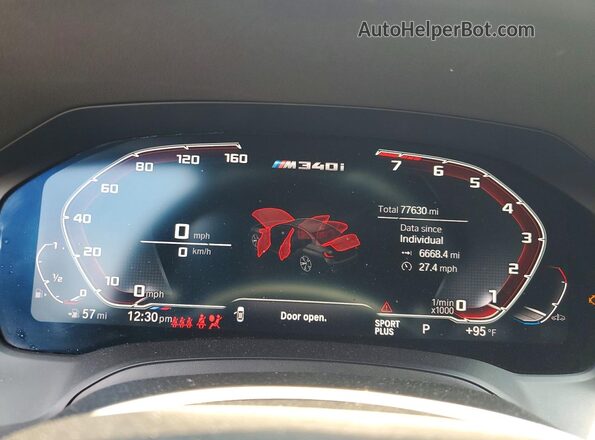 WBA5U9C07LAF54712 2020 BMW M3 Gray Widok zestawu wskaźników