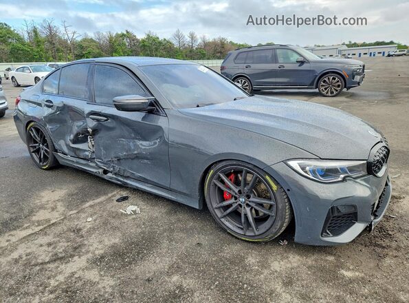 WBA5U9C07MFL38747 2021 BMW M3 Серый Передняя правая четверть