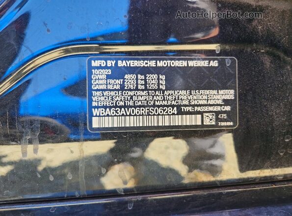 WBA63AV06RFS06284 2024 BMW 4 SERIES Black Вид підкапотного простору