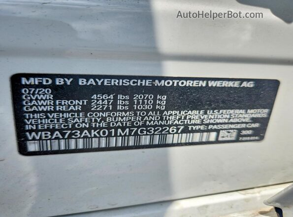 WBA73AK01M7G32267 2021 BMW 2 SERIES White Vista del compartimento del motor