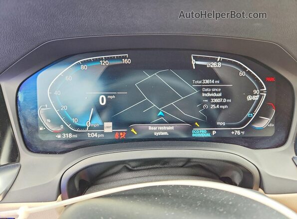 WBA73AP03MCH00570 2021 BMW 4 SERIES Charcoal Widok zestawu wskaźników