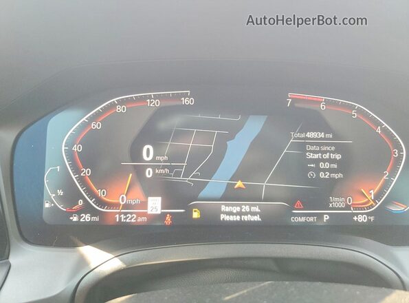 WBA73AV00PFN22880 2023 BMW 4 SERIES Orange Vista del cuadro de instrumentos