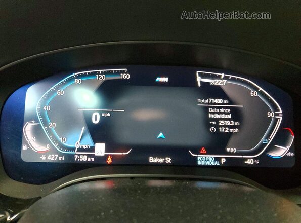WBA73BJ09MCF80160 2021 BMW 5 SERIES Black Вид щитка приладів