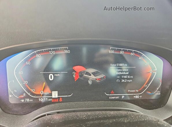 WBA73BJ0XPCM57646 2023 BMW 5 SERIES Maroon ხელსაწყოთა პანელის ხედი
