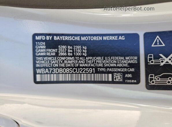 WBA73DB08SCU22591 2025 BMW M4 White Engine compartment view