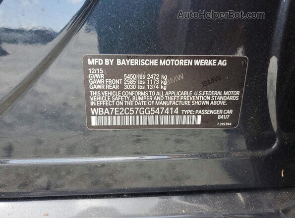 WBA7E2C57GG547414 2016 BMW 7 SERIES Black ძრავის განყოფილების ხედი