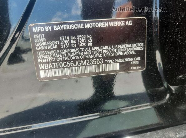 WBA7F0C56JGM23563 2018 BMW 7 SERIES Black Вид підкапотного простору