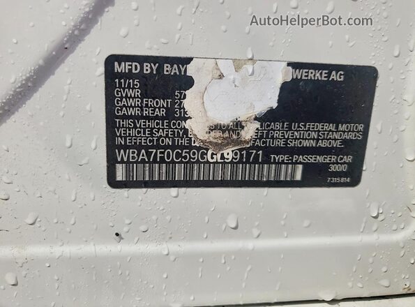 WBA7F0C59GGL99171 2016 BMW 7 SERIES White Вид підкапотного простору