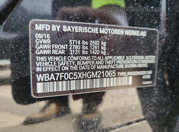 WBA7F0C5XHGM21065 2017 BMW OTHER Черный Вид подкапотного пространства