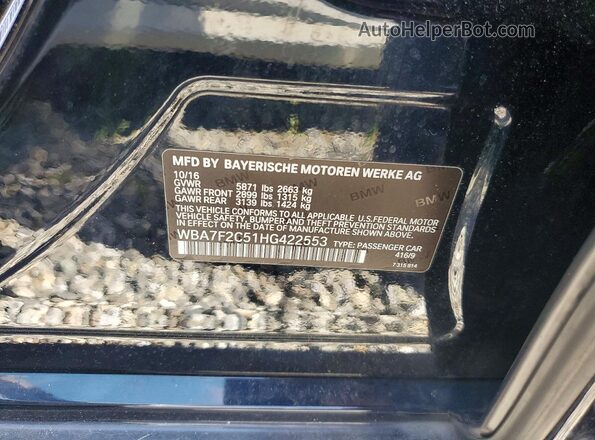 WBA7F2C51HG422553 2017 BMW 7 SERIES Blue Շարժիչի բաժամունքի տեսք